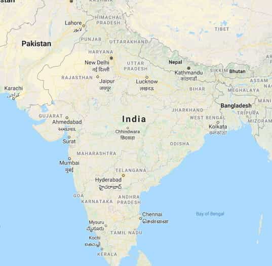 Map of Local India casinos.