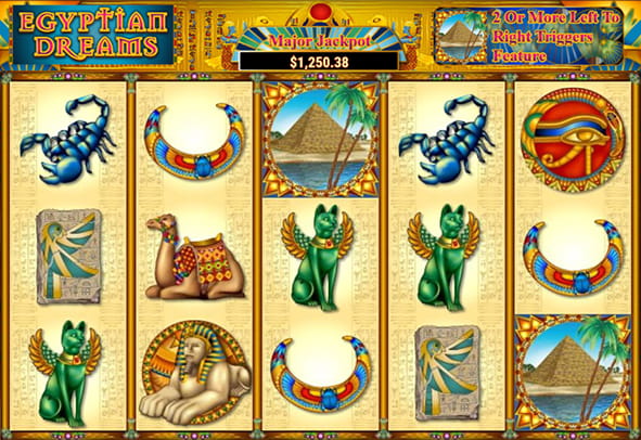 L’interfaccia di gioco della slot machine 'Egyptian dreams'.