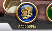 Il pulsante che consente di effettuare un raddoppio su un tavolo blackjack.
