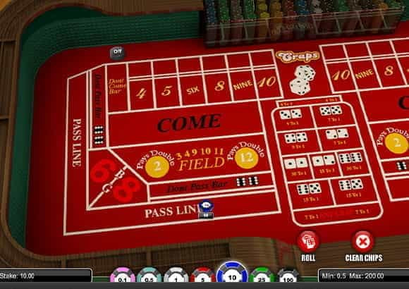 The 1x2 Gaming Craps online casino game.