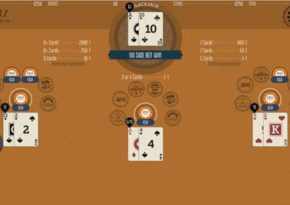 In-game action from 6 in 1 Blackjack by FELT.