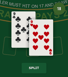 A blackjack hand offering the option to surrender.