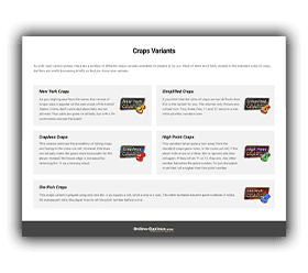 A sheet detailing the various craps games.