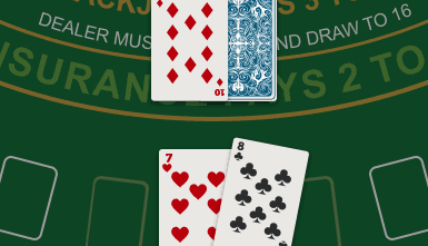 Player 15 against a dealer 10.