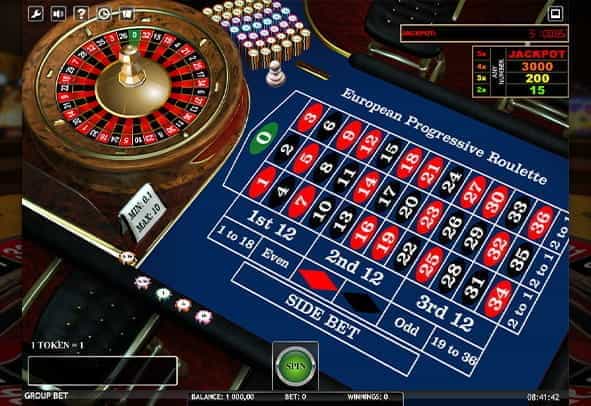 A demo version of European Progressive Roulette.