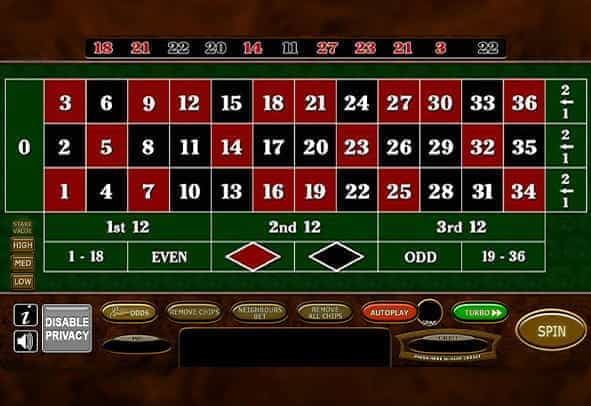 A demo version of Original Roulette.