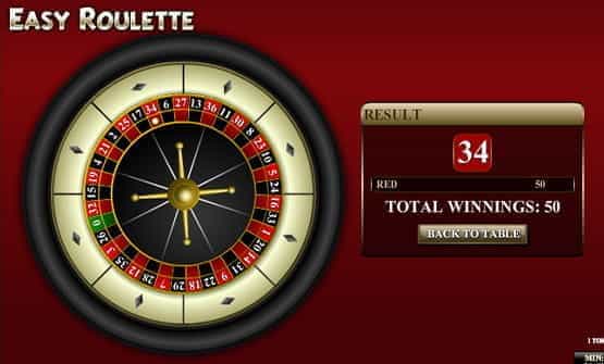 The Easy Roulette game in play.