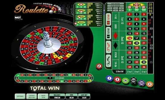 The wheels of Triple Bonus Spin Roulette online