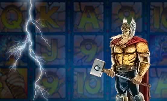 Thunderstruck slot opening screen with Thor in the foreground