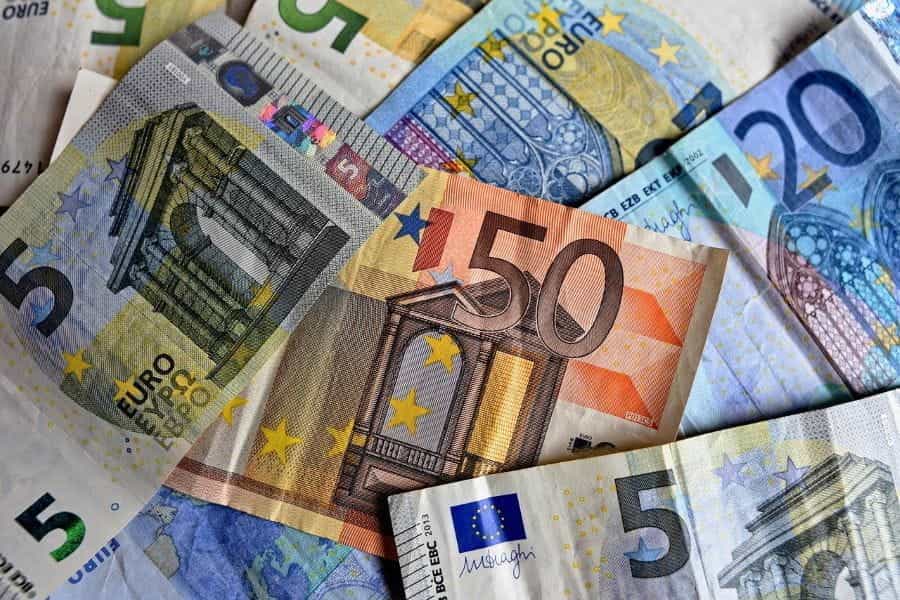 A pile of euro notes.