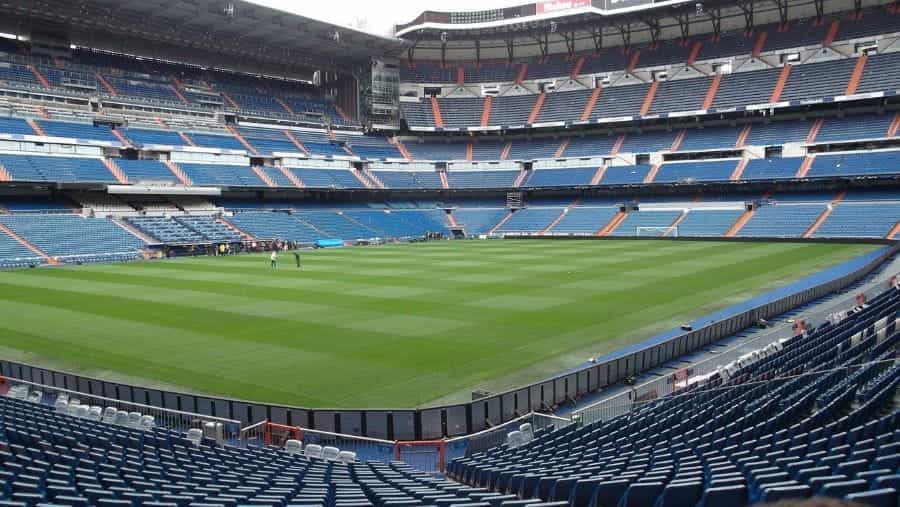 Santiago Bernabeu the home of Real Madrid.