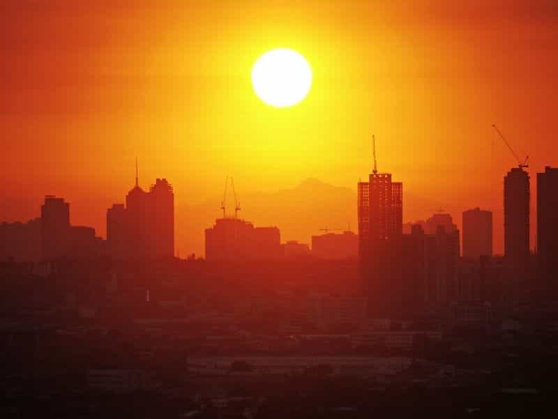 Sunset over Manila.