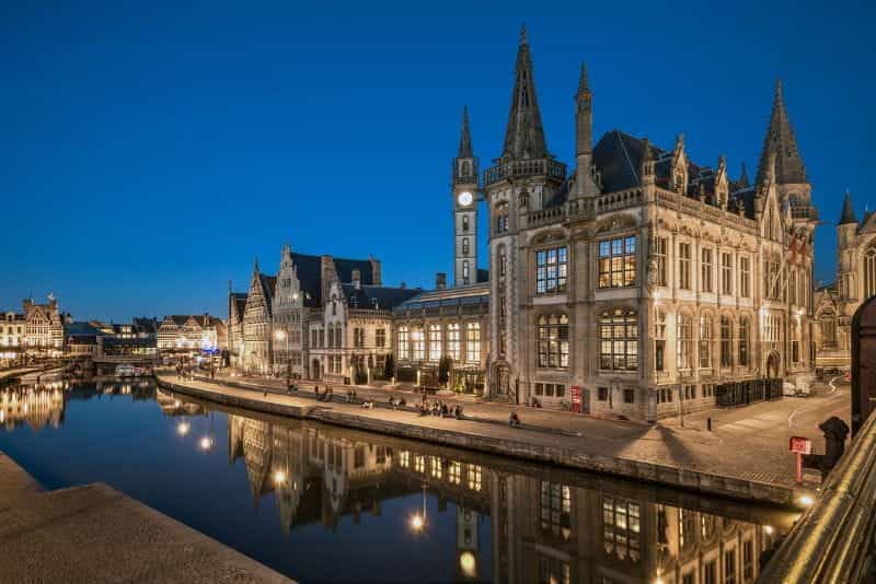 Belgium Canal and Architecture.