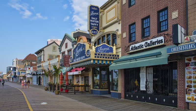The boardwalk in Atlantic City, New Jersey.