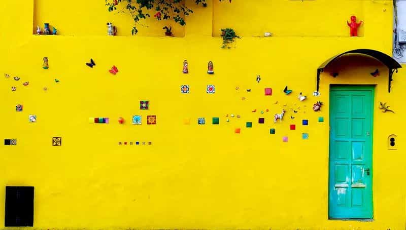 A bright yellow building in Salta, Argentina.