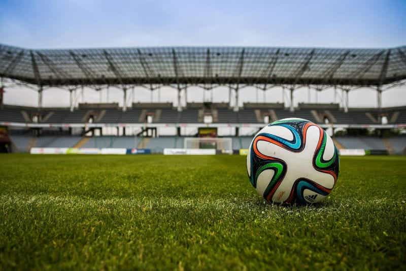 Football on pitch.