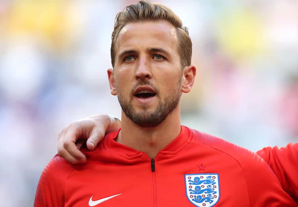 England skipper Harry Kane on the training ground.