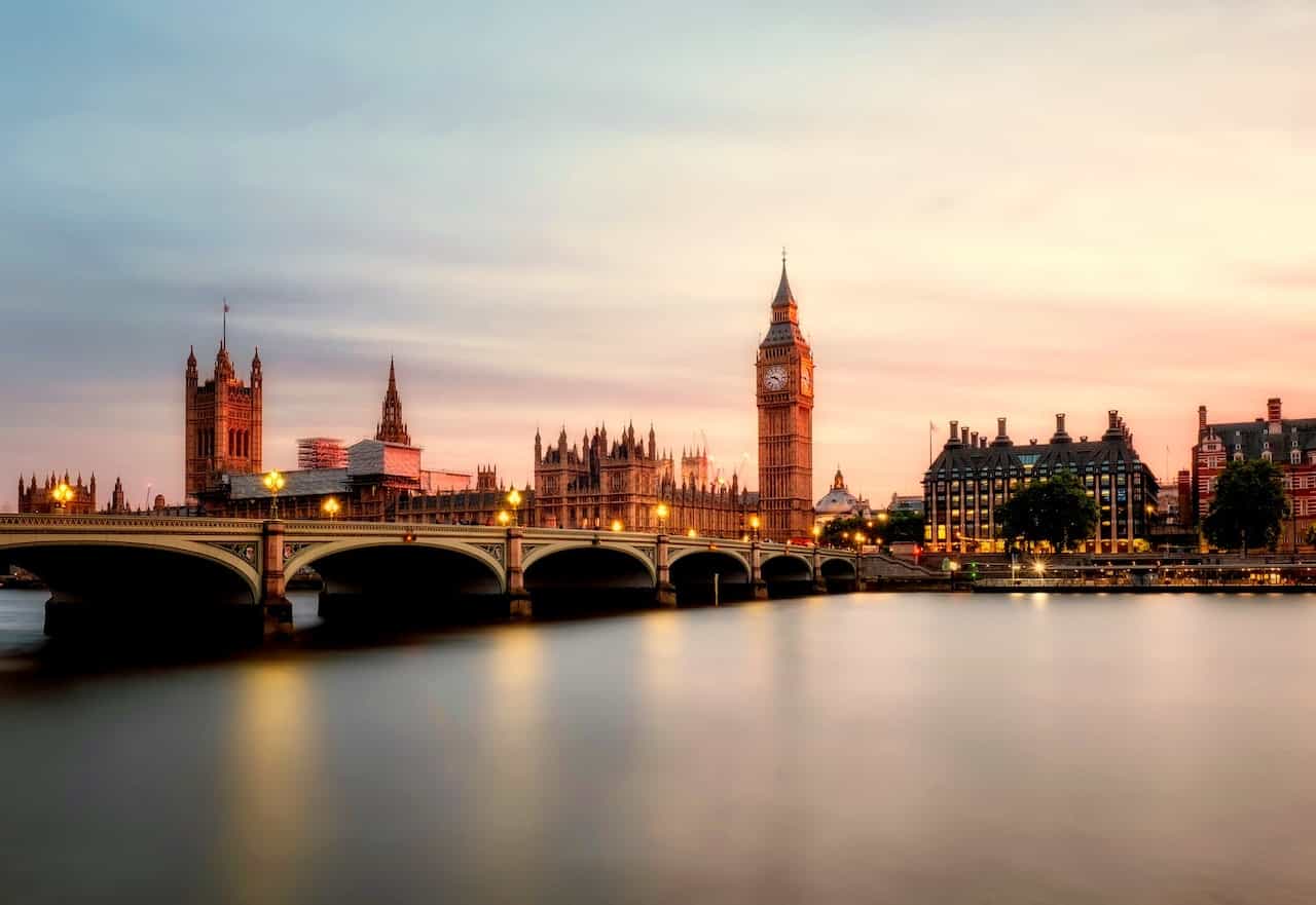 The Houses of Parliament in London.