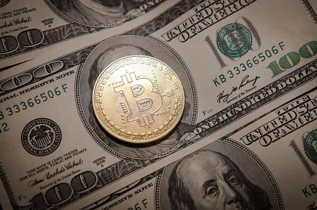 Bitcoin and dollars.