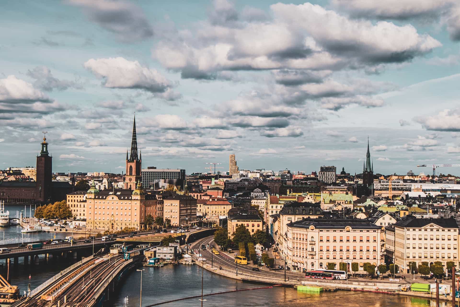 The architecture of a big city.